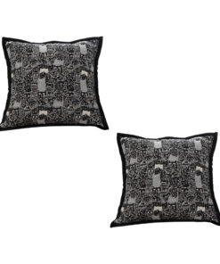 SOGA 2X 45cm Throw Pillow Black Cat Paradise Wide Border Decorative Cushion for Living Room
