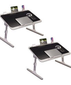 SOGA 2X 70X45cm Black Small Laptop Bed Portable Foldable Study Table Adjustable