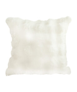 SOGA 50cm Throw Pillow White Rabbit Fur Cushion Luxurious Soft Decorative Square Pillow for Living Room