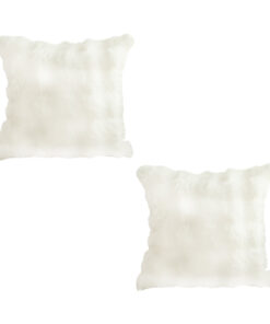SOGA 2X 50cm Throw Pillow White Rabbit Fur Cushion Luxurious Soft Decorative Square Pillow for Living Room