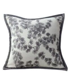 SOGA 45cm Throw Pillow Off White Wide Border with Branch and Pine Needle Design Pattern Home Decor