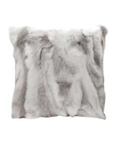 SOGA 45cm Throw Pillow Floral Gray Rabbit Fur Square Warm Cozy Decorative Cushion Home Decor