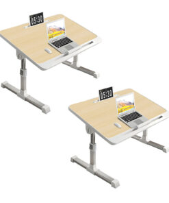 SOGA 2X 60X40cm Wood Small Laptop Bed Portable Foldable Study Table Adjustable