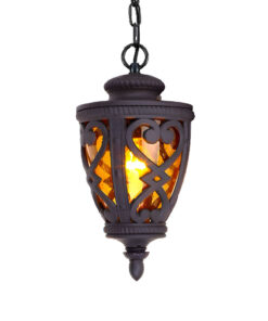 SOGA 48cm Vintage Aluminum Glass Lamp Lantern Chandelier for Home Decor