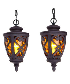 SOGA 2X 48cm Vintage Aluminum Glass Lamp Lantern Chandelier for Home Decor