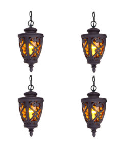 SOGA 4X 48cm Vintage Aluminum Glass Lamp Lantern Chandelier for Home Decor