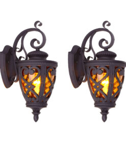 SOGA 2X 57cm Vintage Outdoor Wall Lantern Antique Bronze Sconce
