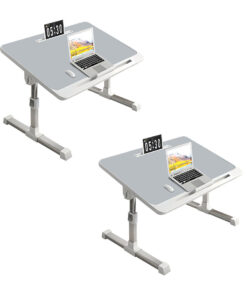 SOGA 2X 60X40cm Grey Small Laptop Bed Portable Foldable Study Table Adjustable