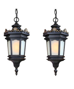 SOGA 2X 54.5cm Vintage Lamp Elegant Aluminum & Glass Lantern Chandelier