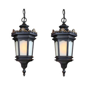 SOGA 2X 54.5cm Vintage Lamp Elegant Aluminum & Glass Lantern Chandelier