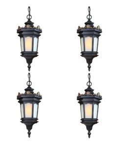 SOGA 4X 54.5cm Vintage Lamp Elegant Aluminum & Glass Lantern Chandelier