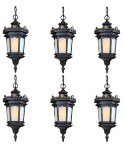 SOGA 6X 54.5cm Vintage Lamp Elegant Aluminum & Glass Lantern Chandelier