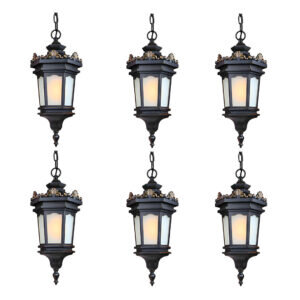 SOGA 6X 54.5cm Vintage Lamp Elegant Aluminum & Glass Lantern Chandelier