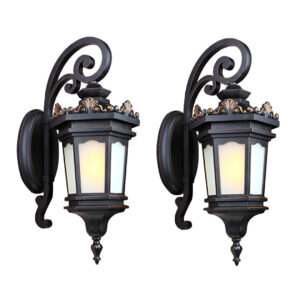 SOGA 2X 62cm Vintage Lantern Wall Light Elegant Aluminum & Glass Design