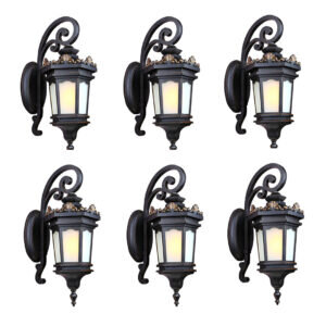 SOGA 6X 62cm Vintage Lantern Wall Light Elegant Aluminum & Glass Design