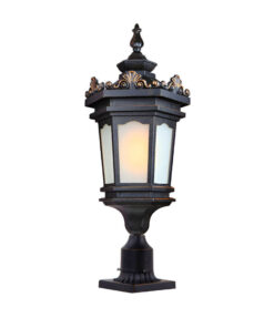 SOGA 72cm Vintage Lamp Lantern Stand - Elegant Aluminum & Glass Outdoor Light