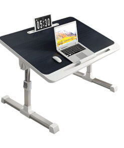 SOGA 60X40cm Black Small Laptop Bed Portable Foldable Study Table Adjustable