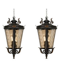 SOGA 2X 60.3cm Vintage Aluminum & Glass Lantern Elegant Chandelier Style