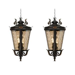 SOGA 2X 60.3cm Vintage Aluminum & Glass Lantern Elegant Chandelier Style