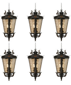 SOGA 6X 60.3cm Vintage Aluminum & Glass Lantern Elegant Chandelier Style