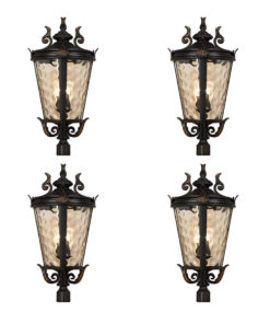 SOGA 4X 71.2cm Vintage Lantern Wall Lamp Modern Aluminum & Glass Wall Light