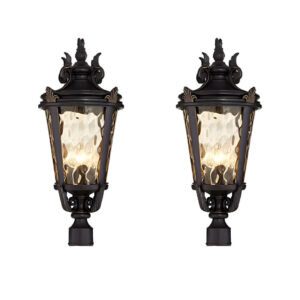 SOGA 2X 63.5cm Vintage Outdoor Post Lantern Light Classic Charm for Patios
