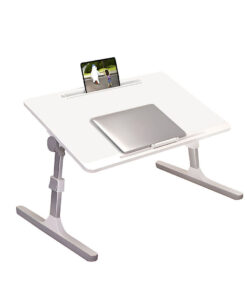 SOGA 60X40cm White Small Laptop Bed Portable Foldable Study Table Adjustable