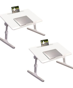 SOGA 60X40cm White Small Laptop Bed Portable Foldable Study Table Adjustable