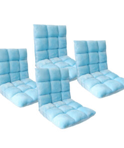 SOGA 4X Floor Recliner Collapsible Lounge Sofa Couch Folding Chair Cushion Light Blue