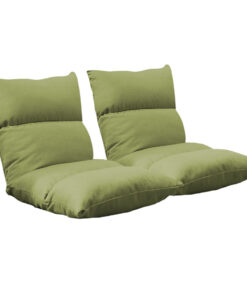SOGA 2X Lounge Floor Recliner Adjustable Lazy Sofa Bed Folding Game Chair Yellow Green