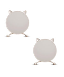 SOGA 2X 30cm White Smart Makeup Bedroom Table Mirror Cat Ear Style No LED Light