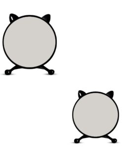 SOGA 2X 30cm Black Smart Makeup Bedroom Table Mirror Cat Ear Style No LED Light