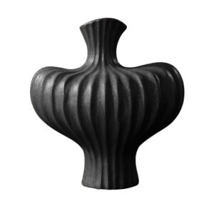 SOGA 28X30cm Large Ornament Black Vases Countertop Decoration Accessories Porch Crafts Home Decor