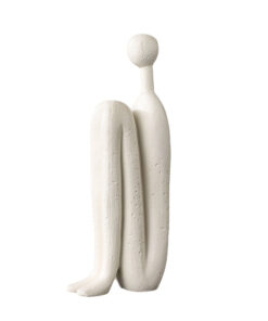 SOGA 10x28cm Ornament Modern Stickman Art Sculpture Minimalist Resin Statue Round Head for Home Decor and Bookend
