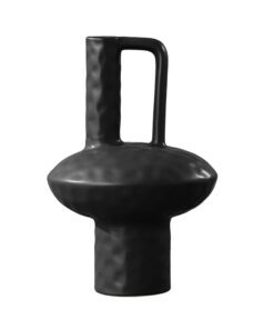 SOGA 20x30cm Ornament Contemporary Black Ceramic Vase Decorative for Minimalist and Elegant Home Decor
