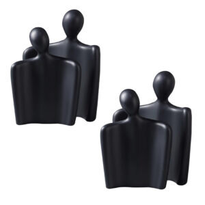 SOGA 2X Ornament Set of 2 Abstract Human Figurine Sculptures Minimalist Modern Art Statues for Home D?cor