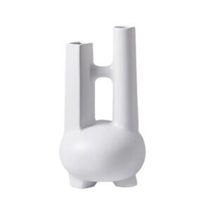 SOGA Ornament Modern Geometric Vase Minimalist Double Tube Abstract Sculpture for Home D?cor