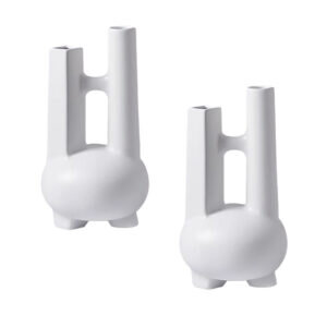 SOGA 2X Ornament Modern Geometric Vase Minimalist Double Tube Abstract Sculpture for Home D?cor