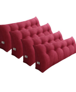 SOGA 4X 150cm Rose Red Triangular Wedge Bed Pillow Headboard Backrest Bedside Tatami Cushion Home Decor