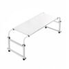 1-SOGA 120x45cm White Cross Bed Movable Desk Table w/ Adjustable Length & Height
