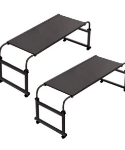 SOGA 120x45cm Black Cross Bed Movable Desk Table w/ Adjustable Length & Height