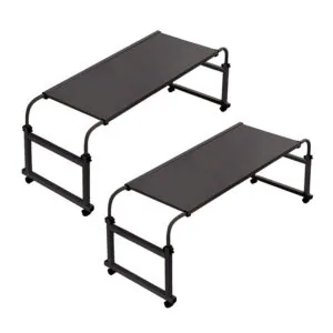 SOGA 120x45cm Black Cross Bed Movable Desk Table w/ Adjustable Length & Height