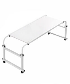 SOGA 120x45cm White Cross Bed Movable Desk Table w/ Adjustable Length & Height