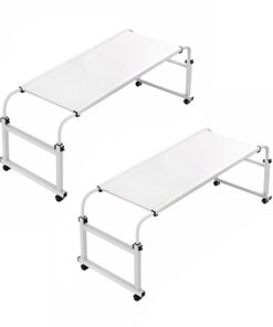 SOGA 2X 120x45cm White Cross Bed Movable Desk Table w/ Adjustable Length & Height