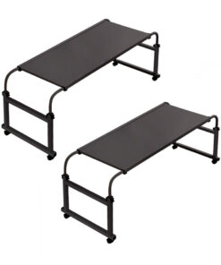 SOGA 2X 120x45cm Black Cross Bed Movable Desk Table w/ Adjustable Length & Height