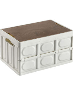 SOGA 34.5x22cm 18L White Car & Camping Foldable Storage Box Crate Stackable Container No Handle