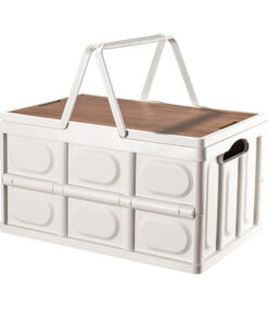 SOGA 34.5 cm 18L White Car & Camping Foldable Storage Box Crate Stackable Container with Handle