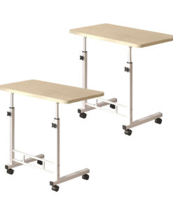 SOGA 2X 40x80cm White Maple Bedside Table Movable Bedroom Desk Student Computer Table
