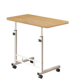 SOGA 40x80cm Walnut Bedside Table Movable Bedroom Desk Student Computer Table