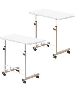 SOGA 2X 40x80cm White Bedside Table Movable Bedroom Desk Student Computer Table